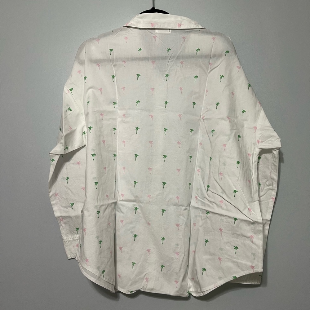 Victoria’s Secret cotton poplin oversized sleep shirt palm tree size medium NWT - Picture 5 of 5